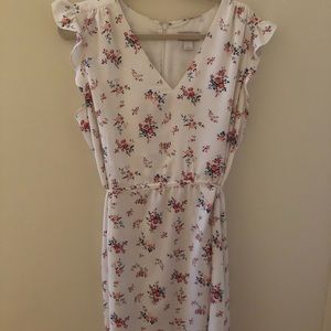 LOFT White Floral Dress